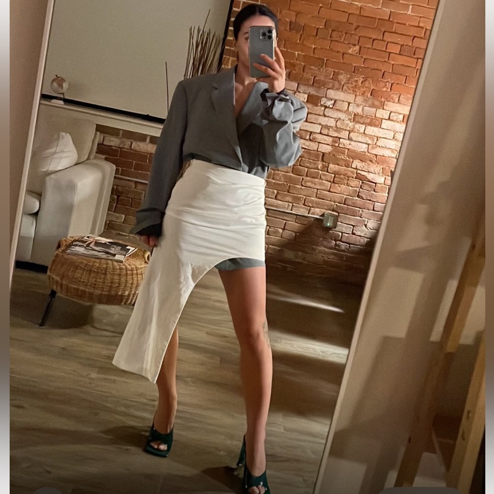 Zara Cream Draped Skirt
